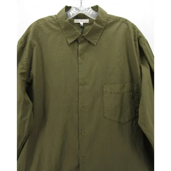 Alex Mill Shirt XL Olive Military Button Down Wash & Go Pocket NEW